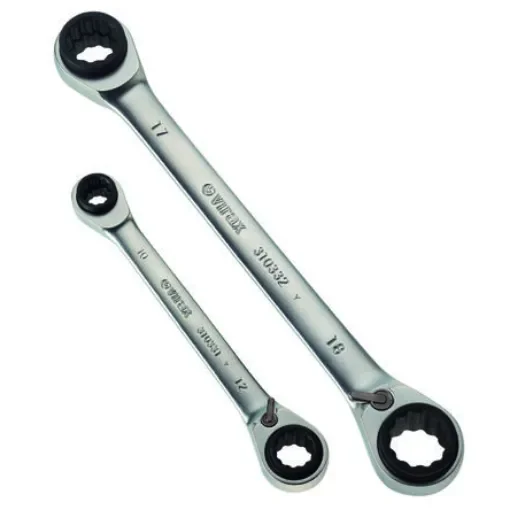 Virax Ratchet Combination Spanner, 150 mm Overall, 8 mm, 10 mm, 12 mm, 13 mm, 16 mm, 17 mm, 18 mm, 19 mm Jaw Capacity, - 310330 product image