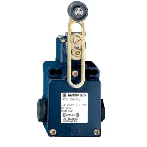 Schmersal EX-T Series Roller Lever Safety Interlock Switch, 1NO/1NC, IP65, Die Cast Alloy Housing, 230V ac ac Max, 4A - EX-T4V7H 355-11Z-3G/D product image