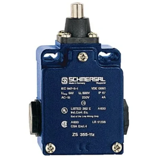 Schmersal EX-Z Series Plunger Actuator, 2NC, IP67, Die Cast Alloy Housing, 230V ac ac Max, 4A Max - EX-ZS 355-02Z-3G/D product image