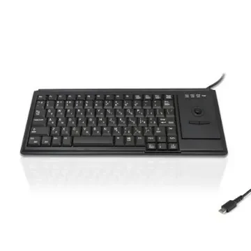 Ceratech KYB500-K82D-CY-C Wired USB Trackball Keyboard, QWERTY (Cyrillic), Black product image