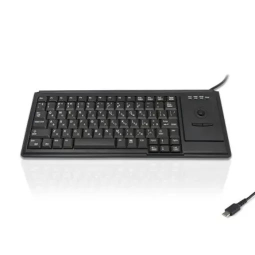 Ceratech KYB500-K82D-CY-C Wired USB Trackball Keyboard, QWERTY (Cyrillic), Black product image