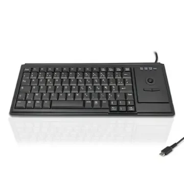 Ceratech KYB500-K82D-FR-C Wired USB Trackball Keyboard, QWERTY (French), Black product image