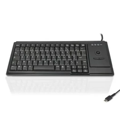 Ceratech KYB500-K82D-FR-C Wired USB Trackball Keyboard, QWERTY (French), Black product image