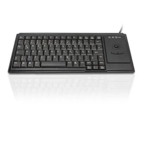 Ceratech KYB500-K82D-GR Wired USB Trackball Keyboard, QWERTZ (German), Black product image