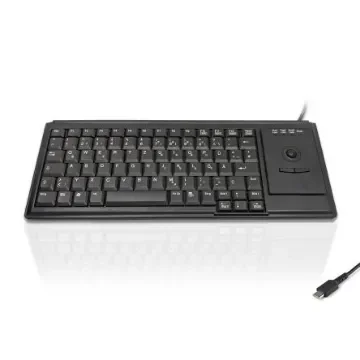Ceratech KYB500-K82D-GR-C Wired USB Trackball Keyboard, QWERTZ (German), Black product image