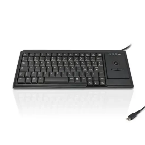 Ceratech KYB500-K82D-IT-C Wired USB Trackball Keyboard, QWERTY (Italy), Black product image