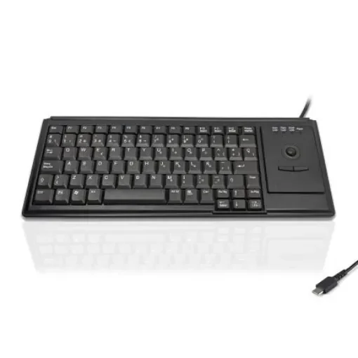 Ceratech KYB500-K82D-SP-C Wired USB Trackball Keyboard, QWERTY (Spain), Black product image