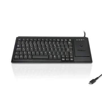 Ceratech KYB500-K82D-US-C Wired USB Trackball Keyboard, QWERTY (US), Black product image