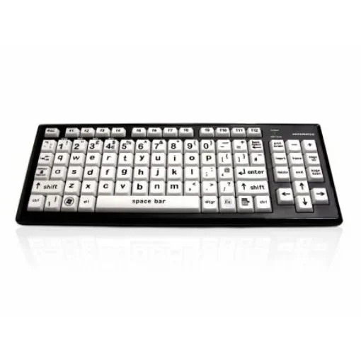Ceratech KYB-M2BLK-LCUHBT Wireless Bluetooth Vision Impairment Keyboard, QWERTY (UK), Multi Colour product image
