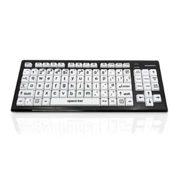 Ceratech KYB-M2BLK-LCUSBT Wireless Bluetooth Vision Impairment Keyboard, QWERTY (US), Multi Colour product image