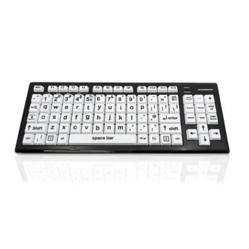 Ceratech KYB-M2BLK-LCUSBT Wireless Bluetooth Vision Impairment Keyboard, QWERTY (US), Multi Colour product image