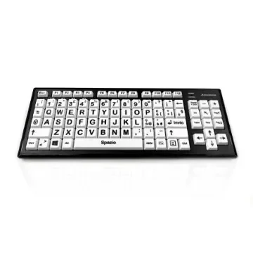 Ceratech KYB-M2BLK-UCITBT Wireless Bluetooth Vision Impairment Keyboard, QWERTY (Italy), Multi Colour product image