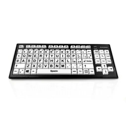 Ceratech KYB-M2BLK-UCITBT Wireless Bluetooth Vision Impairment Keyboard, QWERTY (Italy), Multi Colour product image