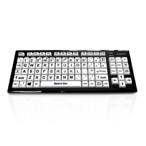 Ceratech KYB-M2BLK-UCUHBT Wireless Bluetooth Vision Impairment Keyboard, QWERTY (UK), Multi Colour product image