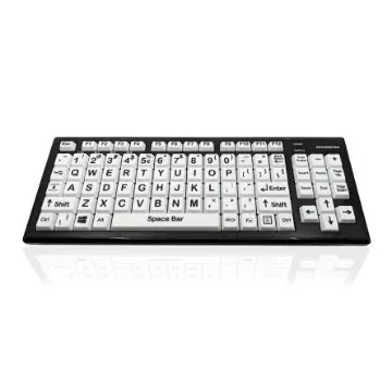 Ceratech KYB-M2BLK-UCUSBT Wireless Bluetooth Vision Impairment Keyboard, QWERTY (US), Multi Colour product image