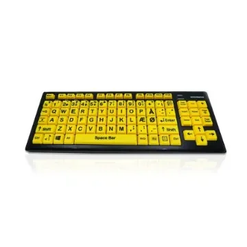 Ceratech KYB-M2VIS-UCDKBT Wireless Bluetooth Vision Impairment Keyboard, QWERTY (Danish), Multi Colour product image