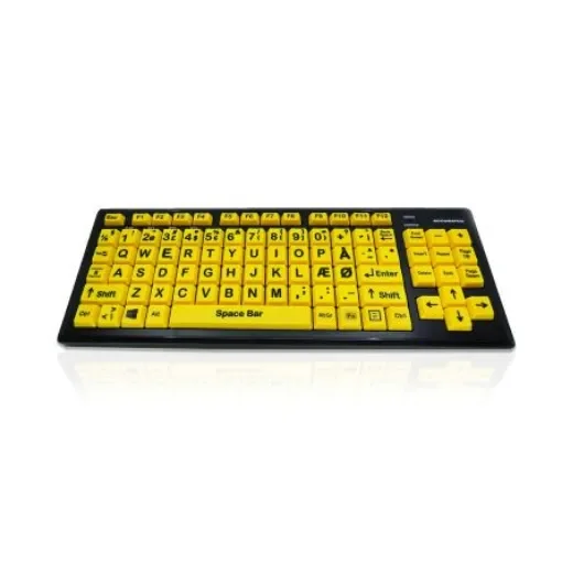 Ceratech KYB-M2VIS-UCDKBT Wireless Bluetooth Vision Impairment Keyboard, QWERTY (Danish), Multi Colour product image