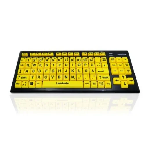 Ceratech KYB-M2VIS-UCGRBT Wireless Bluetooth Vision Impairment Keyboard, QWERTY, Multi Colour product image