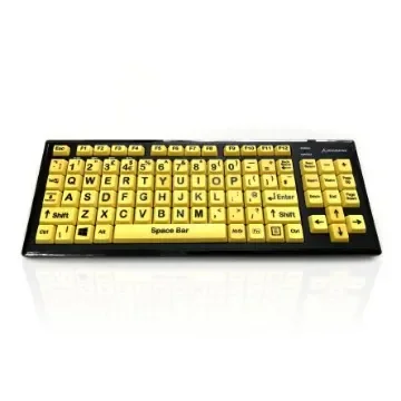 Ceratech KYB-M2VIS-UCUHBT Wireless Bluetooth Vision Impairment Keyboard, QWERTY (UK), Multi Colour product image