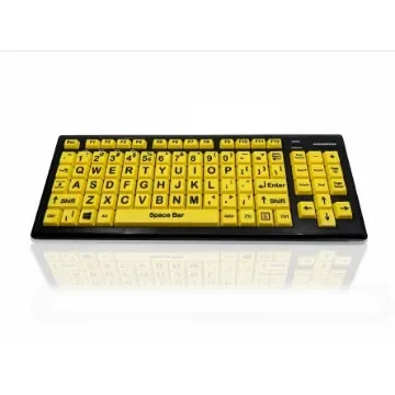 Ceratech KYB-M2VIS-UCUSBT Wireless Bluetooth Vision Impairment Keyboard, QWERTY (US), Multi Colour product image