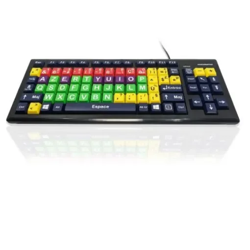 Ceratech KYB-MON2MIX-UCFR Wired USB Early Learning Keyboard, QWERTY (French), Multi Colour product image
