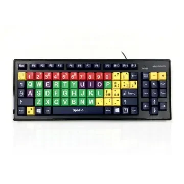 Ceratech KYB-MON2MIX-UCIT Wired USB Early Learning Keyboard, QWERTY (Italy), Multi Colour product image