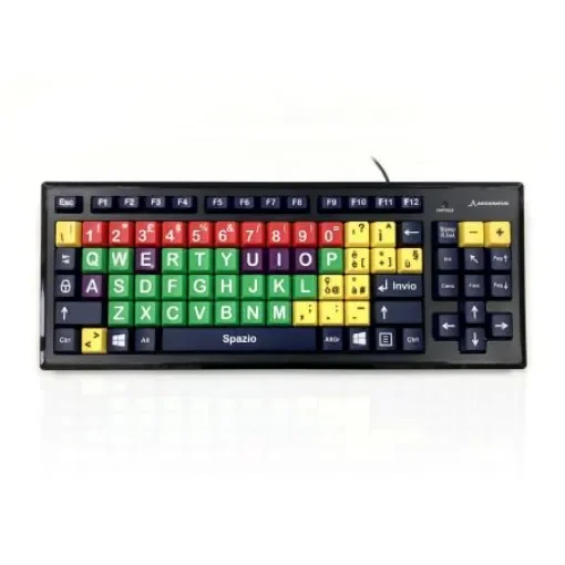 Ceratech KYB-MON2MIX-UCIT Wired USB Early Learning Keyboard, QWERTY (Italy), Multi Colour product image