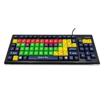 Ceratech KYB-MON2MIX-UCUS Wired USB Early Learning Keyboard, QWERTY (US), Multi Colour product image