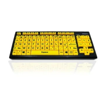 Ceratech KYB-MON2VIS-UCFR Wired USB Vision Impairment Keyboard, QWERTY (French), Yellow product image
