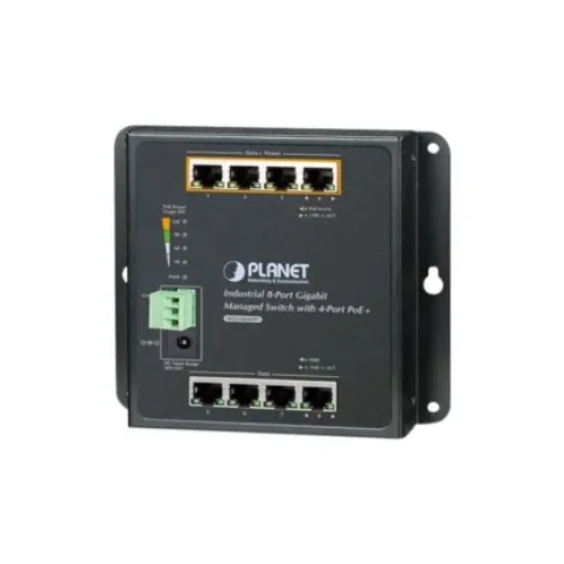 Planet WGS-804HPT, Managed Switch 8 Port Industrial Ethernet Switch With PoE product image