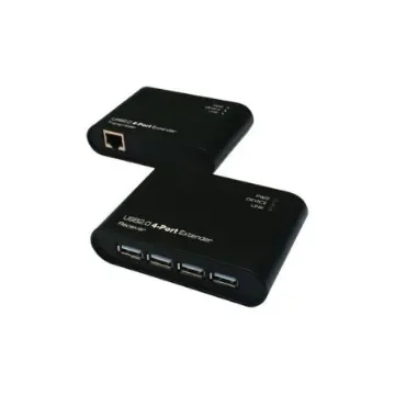 Exsys 4 Port USB 2.0 CAT 5 Extender, up to 50m Extension Distance - EX-1445 product image