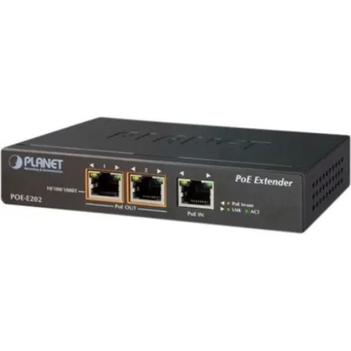 Planet POE Series 3-Port RJ45 POE Extender - POE-E202 product image