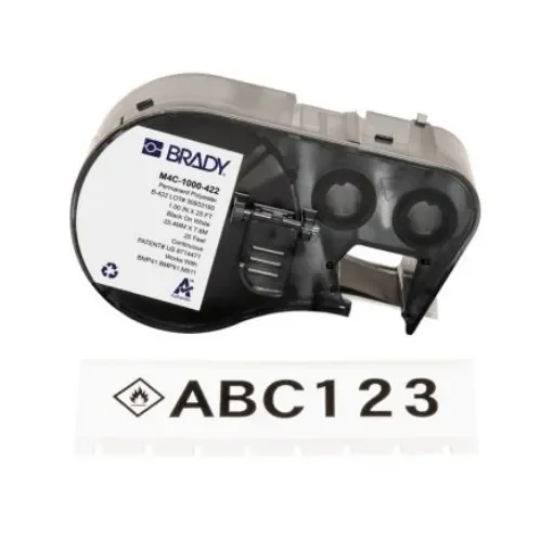 Brady B-422 on Black on White Label, 25.40 mm Width - M4C-1000-422 product image