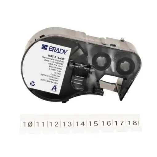 Brady B-498 on Black on White Label, 8.08 mm Width - M4C-318-498 product image