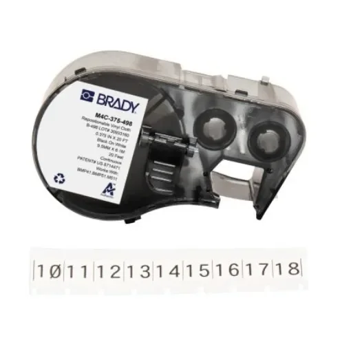 Brady B-498 on Black on White Label, 9.53 mm Width - M4C-375-498 product image