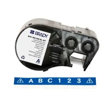 Brady B-595 on White on Blue Label, 12.70 mm Width - M4C-500-595-BL-WT product image