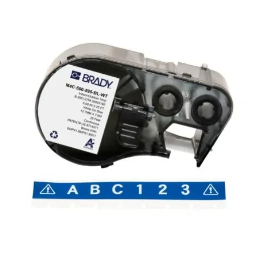 Brady B-595 on White on Blue Label, 12.70 mm Width - M4C-500-595-BL-WT product image