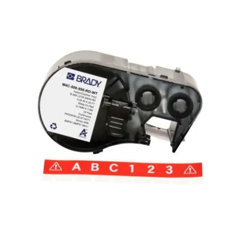 Brady B-595 on White on Red Label, 12.70 mm Width - M4C-500-595-RD-WT product image