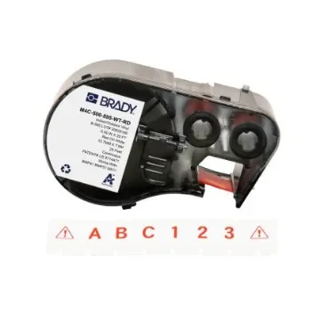 Brady B-595 on Red on White Label, 12.70 mm Width - M4C-500-595-WT-RD product image