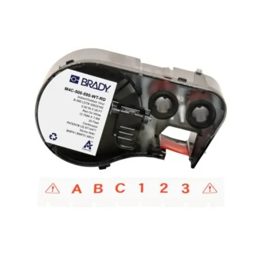Brady B-595 on Red on White Label, 12.70 mm Width - M4C-500-595-WT-RD product image