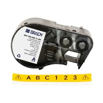 Brady B-595 on Black on Yellow Label, 12.70 mm Width - M4C-500-595-YL-BK product image