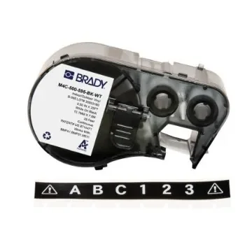 Brady B-595 on White on Black Label, 12.70 mm Width - M4C-500-595-BK-WT product image