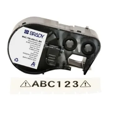 Brady B-595 on Black on Transparent Label, 19.05 mm Width - M4C-750-595-CL-BK product image
