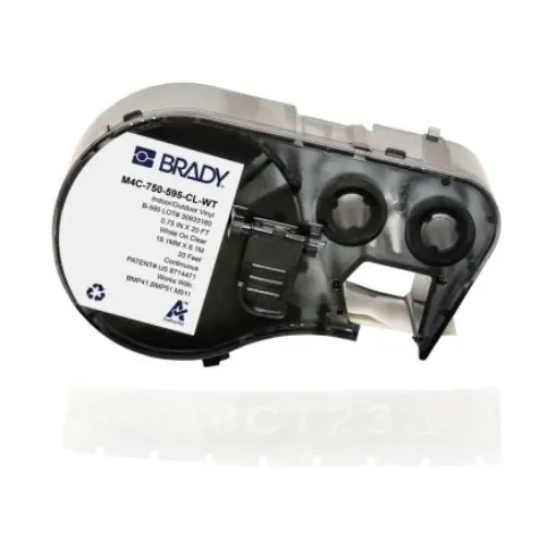 Brady B-595 on White on Transparent Label, 19.05 mm Width - M4C-750-595-CL-WT product image
