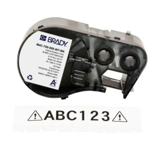 Brady B-595 on Black on White Label, 19.05 mm Width - M4C-750-595-WT-BK product image