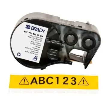 Brady B-595 on Black on Yellow Label, 19.05 mm Width - M4C-750-595-YL-BK product image