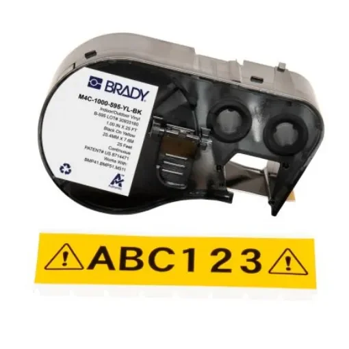 Brady B-595 on Black on Yellow Label, 25.40 mm Width - M4C-1000-595-YL-BK product image