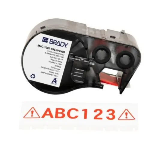 Brady B-595 on Red on White Label, 25.40 mm Width - M4C-1000-595-WT-RD product image