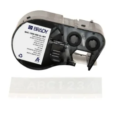 Brady B-595 on White on Transparent Label, 25.40 mm Width - M4C-1000-595-CL-WT product image