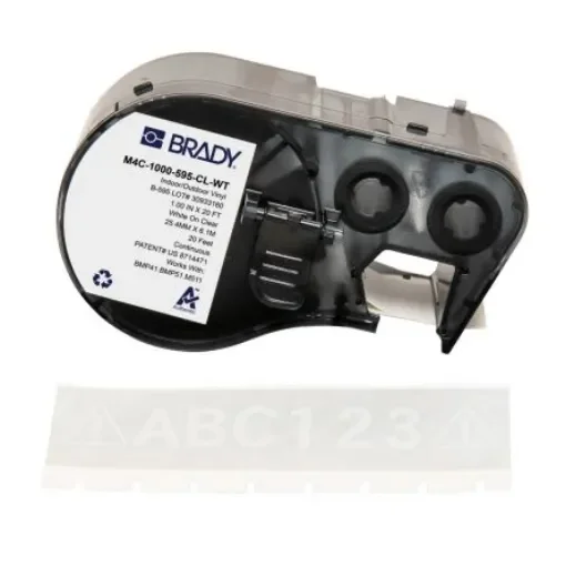 Brady B-595 on White on Transparent Label, 25.40 mm Width - M4C-1000-595-CL-WT product image